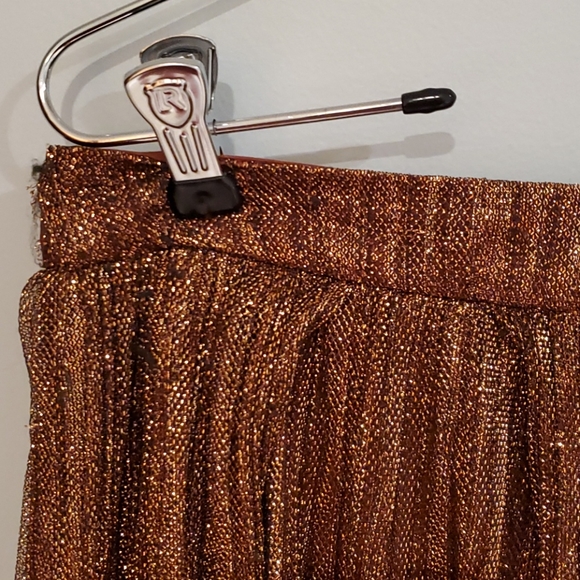 Anthropologie Maeve Metallic Copper Pants Skirt - Picture 4 of 15